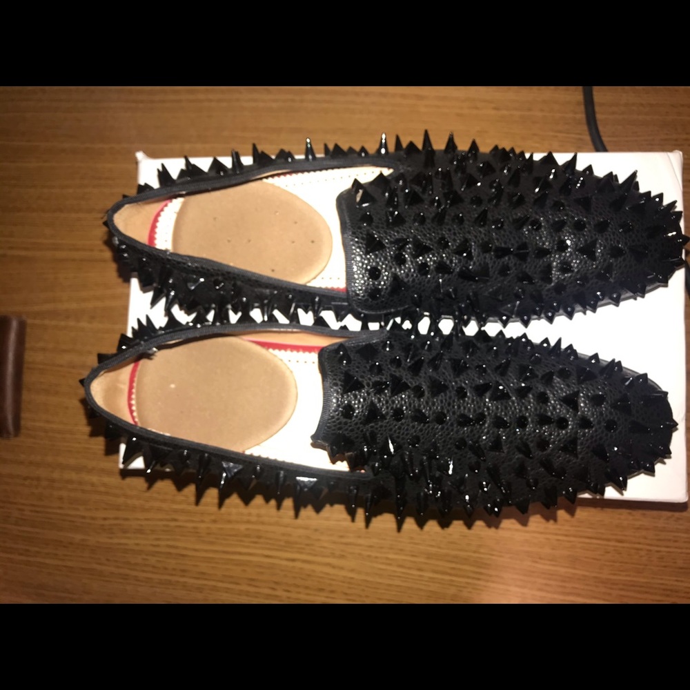 Black Loafers with Spikes